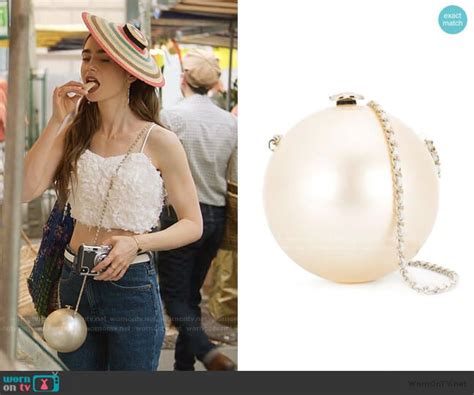 chanel pearl necklace emily in paris|emily in paris bag.